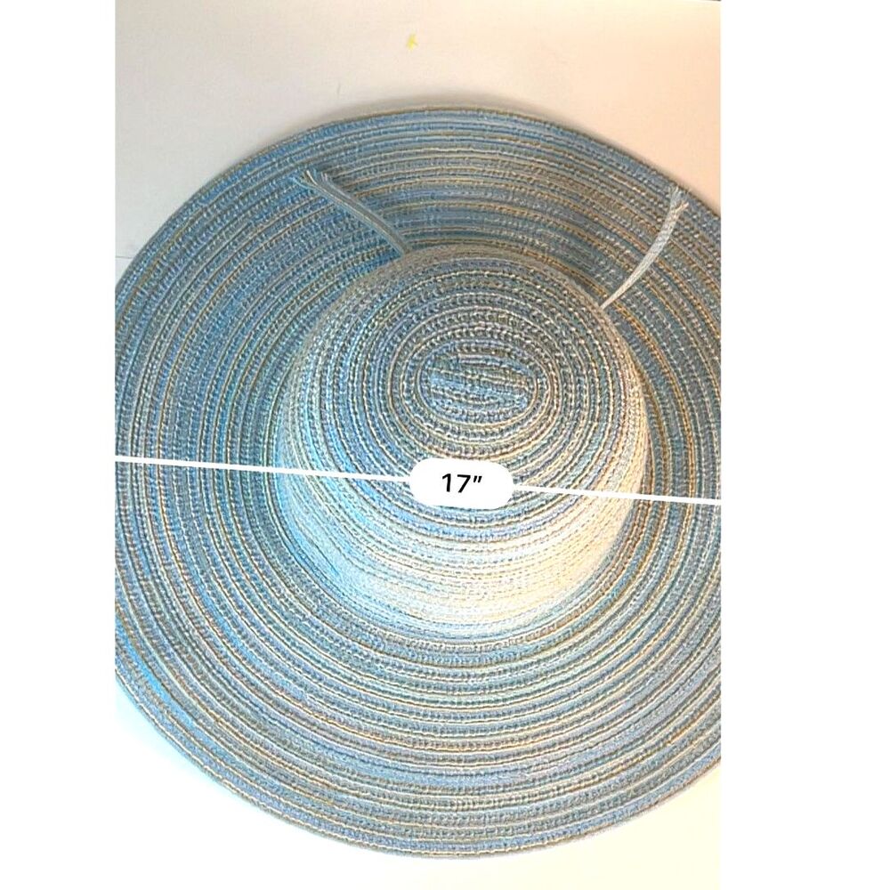 Magid Hats Women's Blue Tan Braided Wide Brim Sun Hat One Size - Picture 10 of 11